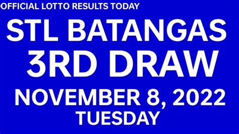 STL Batangas Results November 2022 .